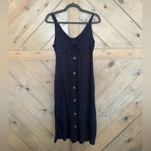 Olivia Grey heather blue button tie front dress size S.